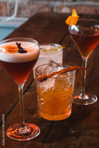 Cocktails Assorted in Glasses