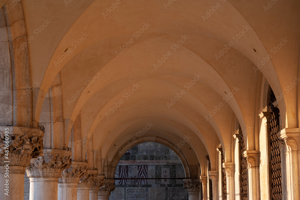 Columns of the Doge's Palace, Venice, Italy