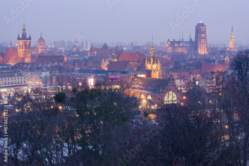 Obraz na płótnie Panorama Gdańska w salonie