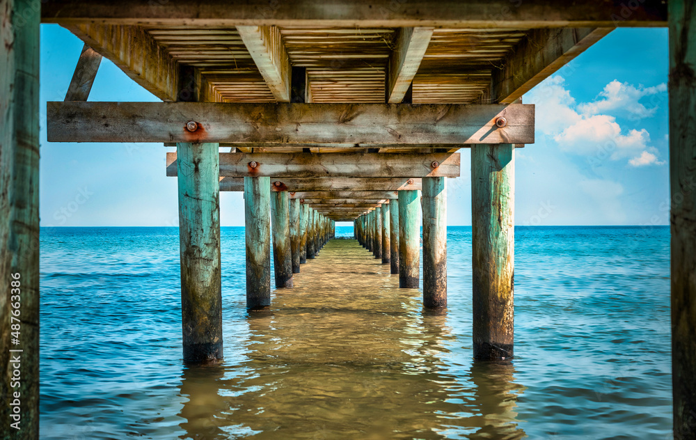 wooden pier on the sea