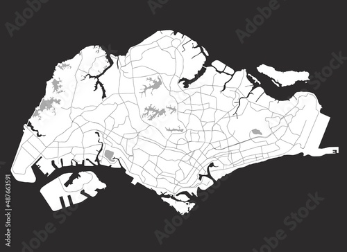 Map of Singapur. Urban style