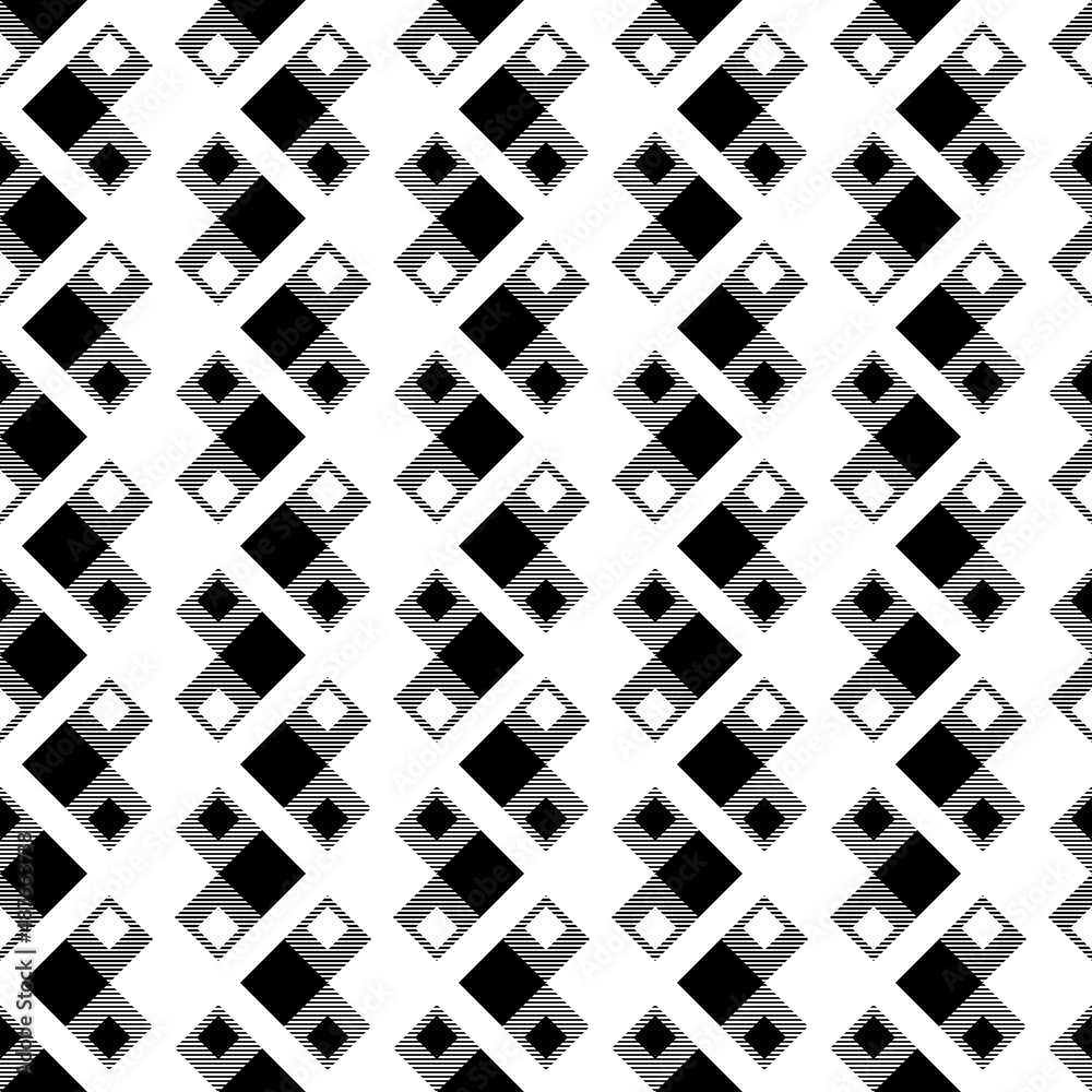 Black and white Scotland textile seamless pattern. Fabric texture check tartan plaid. Abstract geometric background for cloth, card, fabric. Monochrome graphic design. Modern squared ornament Black and white Scotland textile seamless pattern. Fabric texture check tartan plaid. Abstract geometric background for cloth, card, fabric. Monochrome graphic design. Modern squared ornament