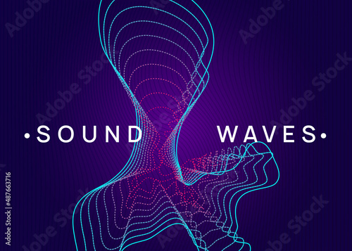 Dj event neon flyer. Techno trance party. Electro dance music. Electronic sound. Club fest poster.