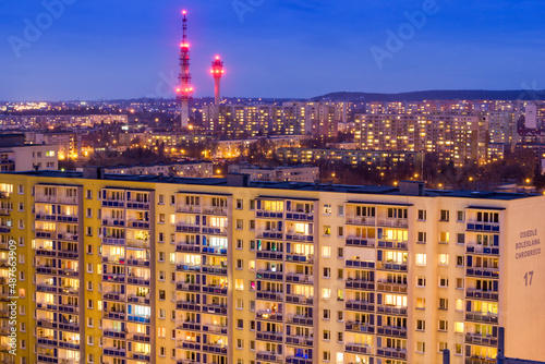 Obraz na płótnie Panorama Poznania w salonie