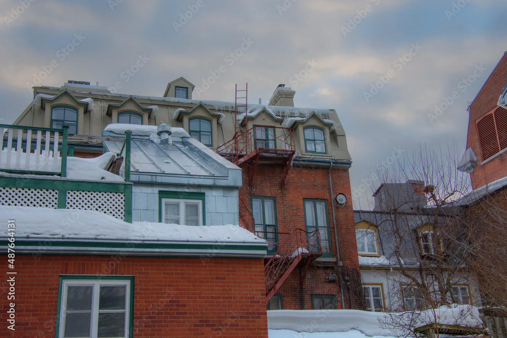 View of the architecture of the pretty old town of Quebec, a UNESCO heritage site