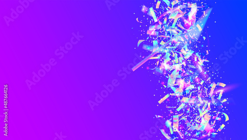 Holographic Glare. Metal Vaporwave Backdrop. Glamour Art. Modern Foil. Disco Prism. Violet Shiny Effect. Bokeh Confetti. Neon Texture. Blue Holographic Glare