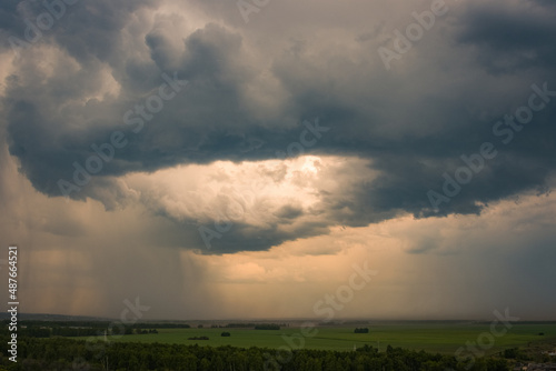 clouds over the field