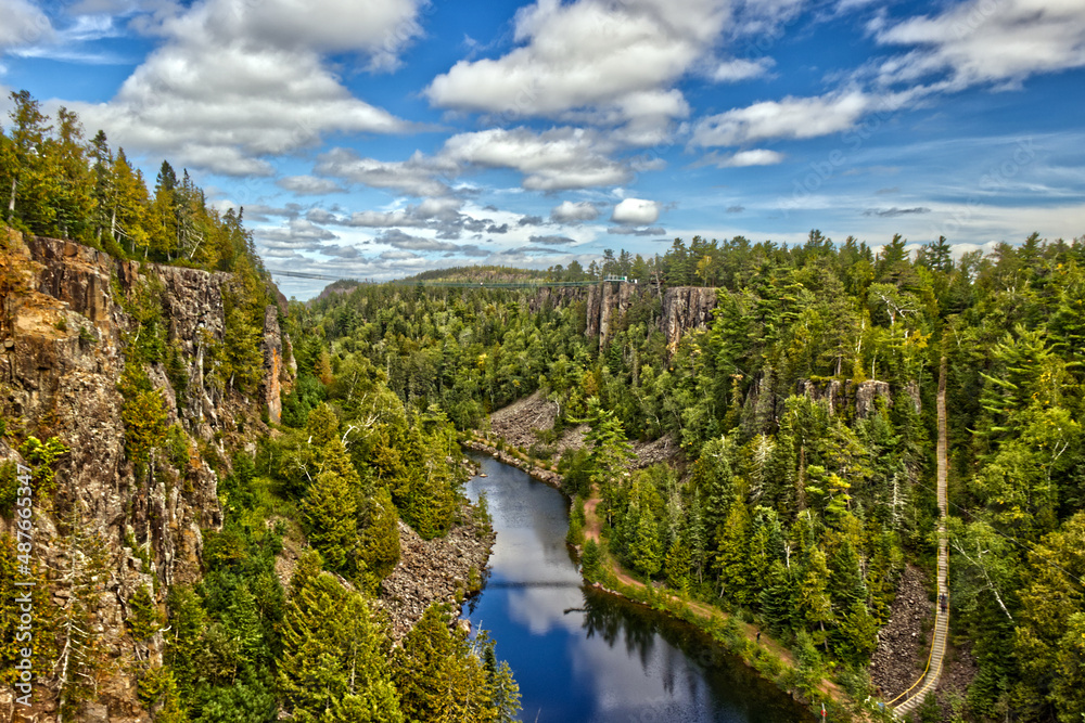 Gorgeous Canyon scenery with the stream below - Thunder Bay, Ontario, Canada