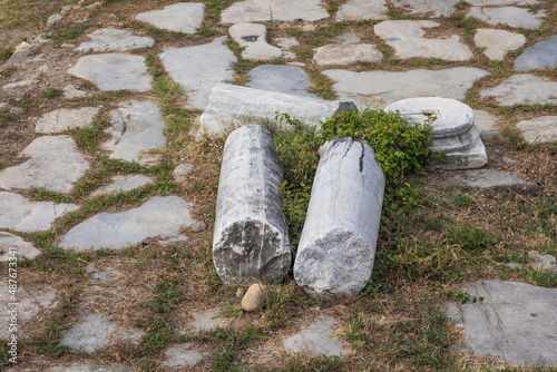 Remains of Roman forum in Plovdiv city, Bulgaria photo