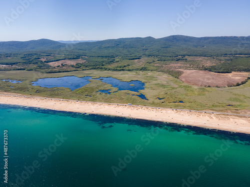 Aerial view of The Driver Beach near resort of Dyuni, Bulgaria photo