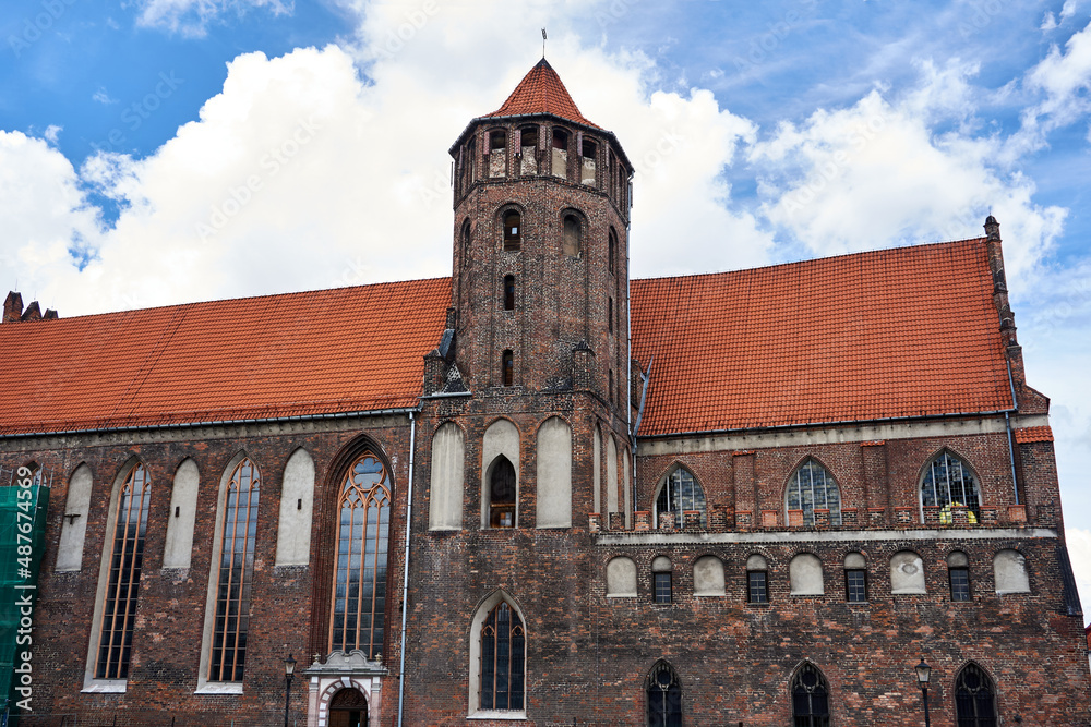 brick belfry of gothic church