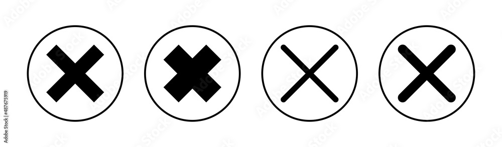 Close icons set. Delete sign and symbol. cross sign Close icons set. Delete sign and symbol. cross sign