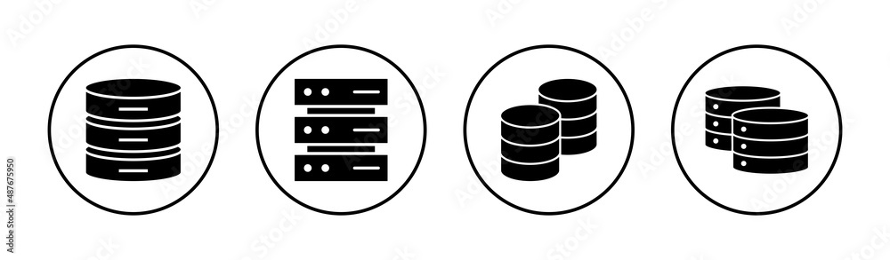 Database icons set. database sign and symbol Database icons set. database sign and symbol