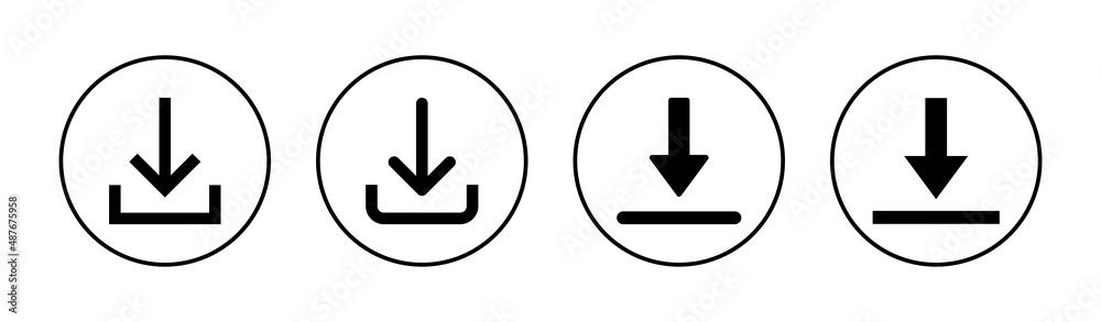 Download icons set. Download sign and symbol Download icons set. Download sign and symbol