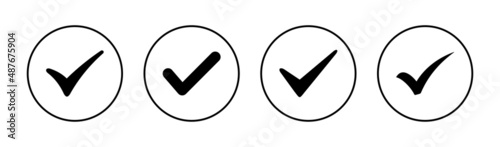 Check mark icons set. Tick mark sign and symbol
