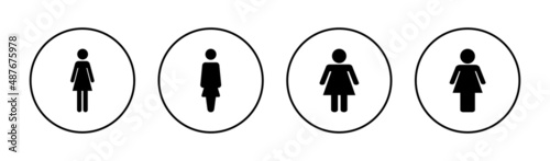 Female icons set. woman sign and symbol