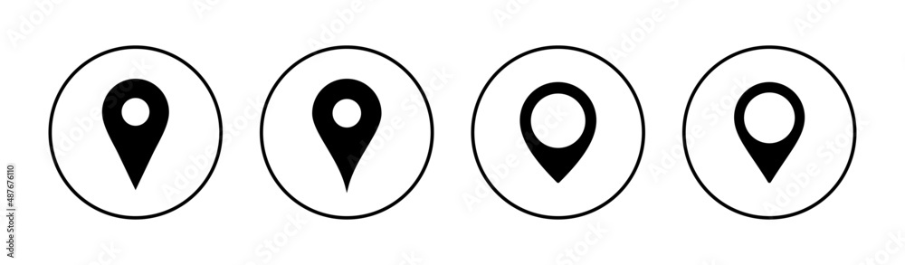 Pin icons set. Location sign and symbol. destination icon. map pin ...