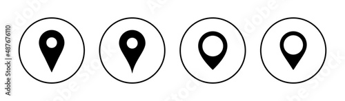 Pin icons set. Location sign and symbol. destination icon. map pin