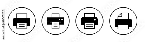 Print icons set. printer sign and symbol