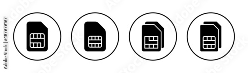 Sim card icons set. dual sim card sign and symbol