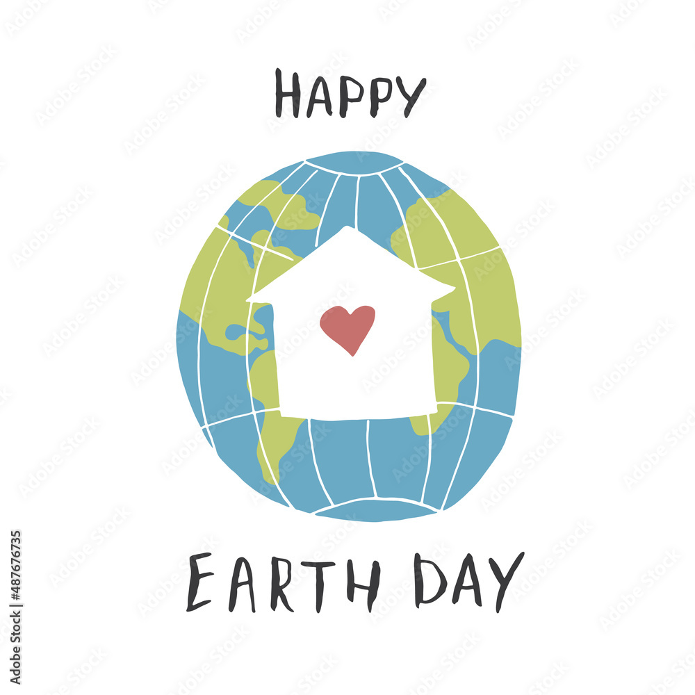 Earth Day celebration greeting card, Happy Earth Day lettering. Vector illustration Earth Day celebration greeting card, Happy Earth Day lettering. Vector illustration