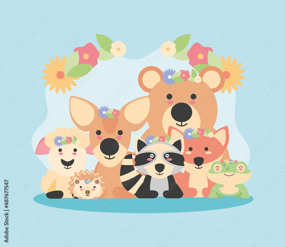 Obraz premium animals spring flowers