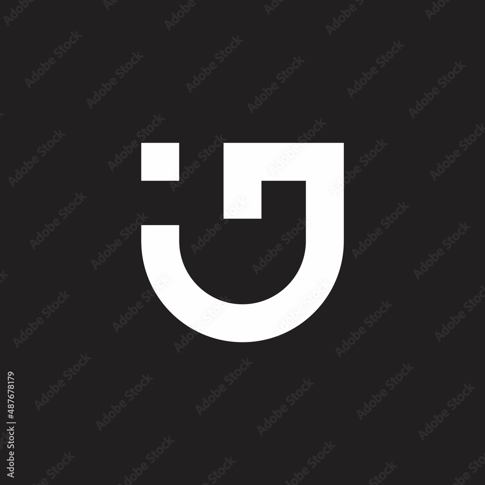 letter ij simple emblem geometric logo vector letter ij simple emblem geometric logo vector