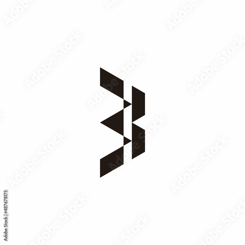 Wallpaper Mural letter b pencil shape simple geometric logo vector Torontodigital.ca