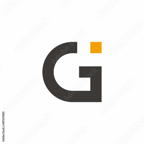 Slika na platnu letter g i simple geometric logo vector