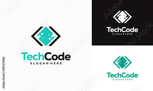 Modern Coding logo designs concept vector, Programmer Technology logo icon vector