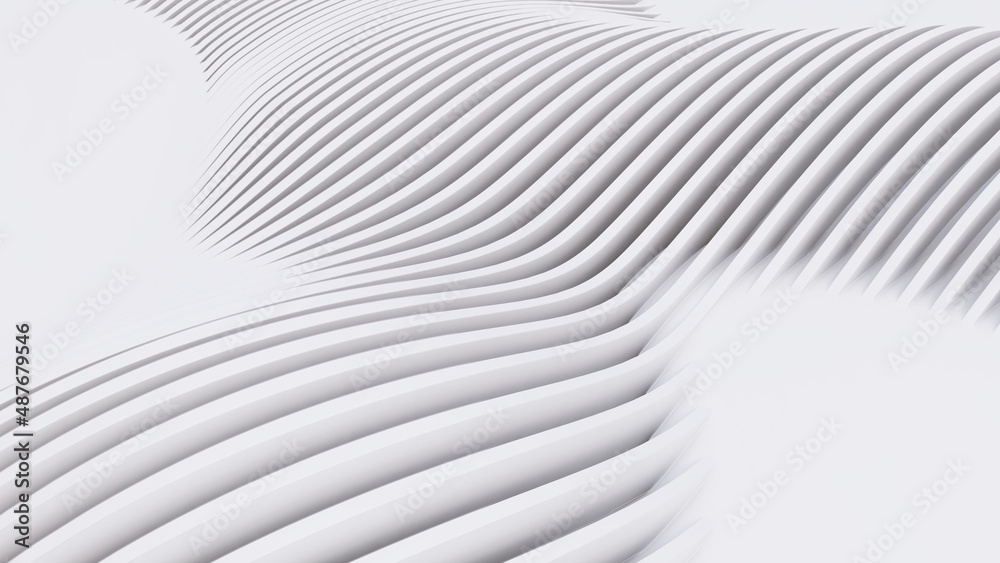 Abstract Curved Shapes. White Circular Background. Abstract Curved Shapes. White Circular Background.