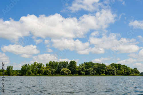 island and cloudy sky