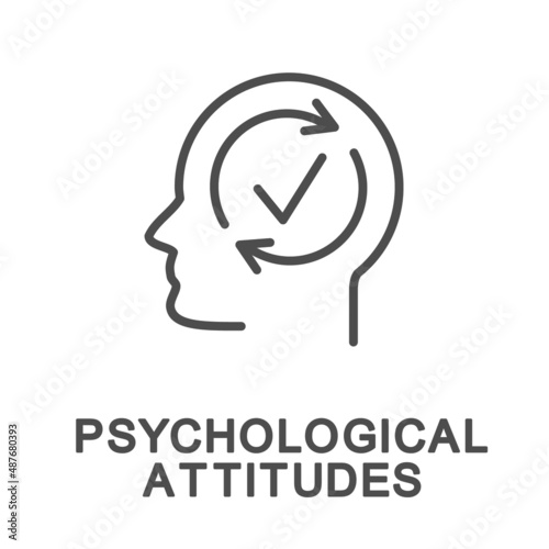 Icon - psychological attitude. A subconscious process that determines readiness for a certain activity. The thin contour lines.