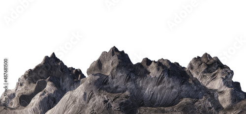 Stone mountain cutout landscape scene 3d rendering
