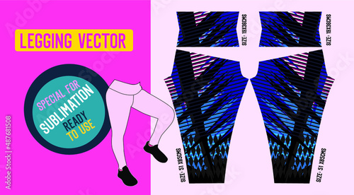 fitness leggings pants vector with mold and ready to use  