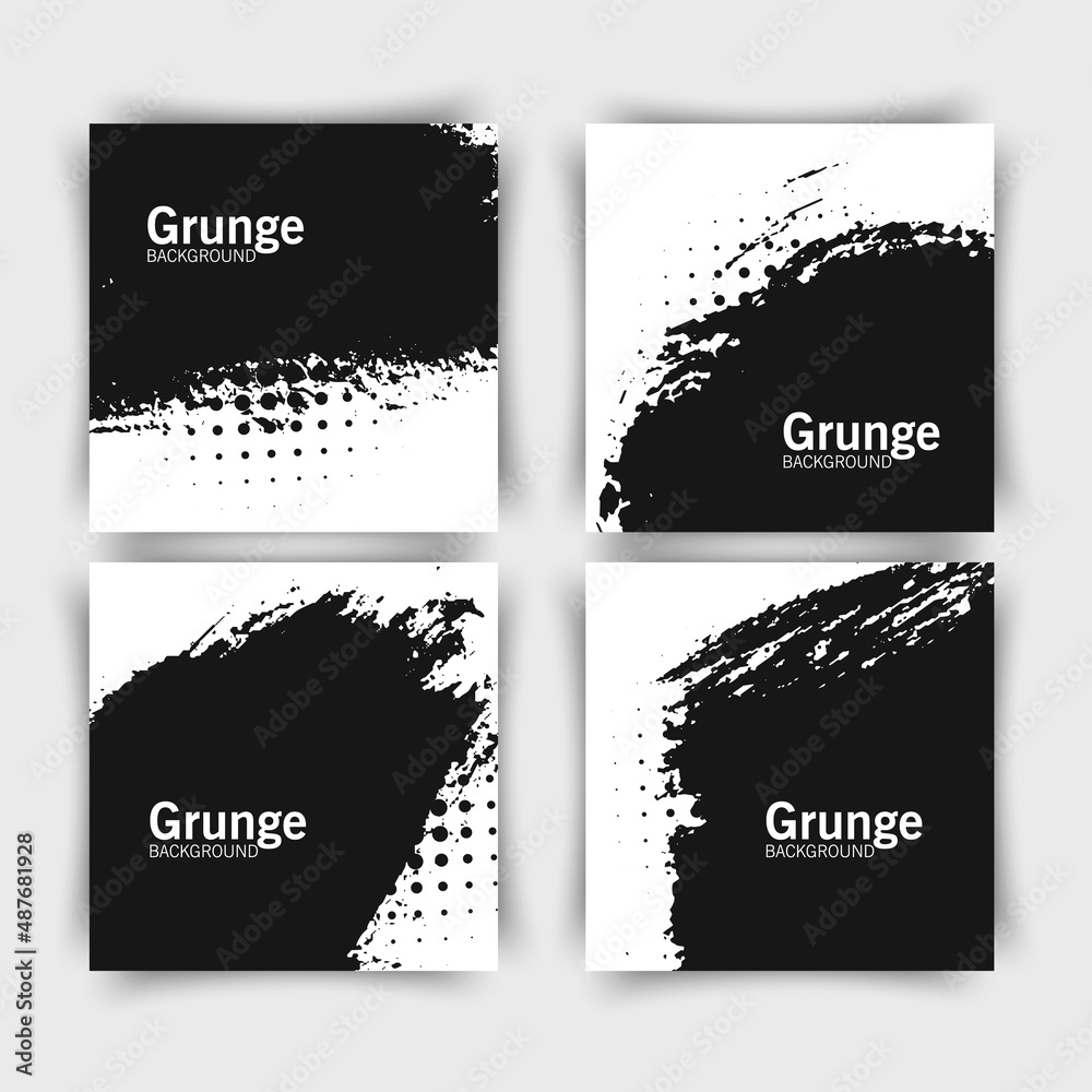 Black paint, ink brush strokes, brushes, lines, grungy. Set of Dirty artistic design elements, boxes, frames. Vector illustration Isolated on white. Freehand drawing