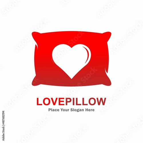Love pillow vector logo template. Suitable for business, web, love, romantic, and relaxing