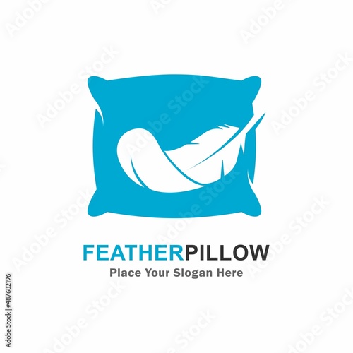 Feather pillow vector logo template. Suitable for business, web, art, furniture, fashion, and interior