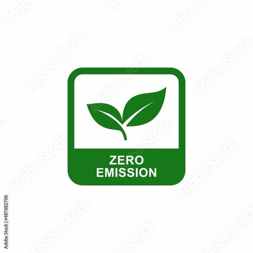 Zero emission vector logo template. Suitable for nature, transportation and eco symbol