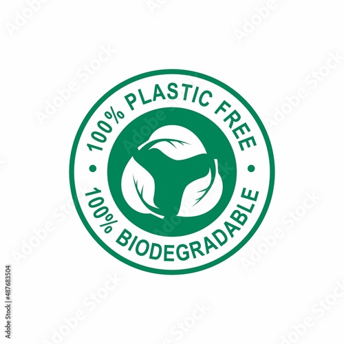 100% biodegradable and plastic free logo design. Suitable for product label