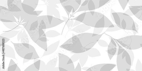 Leaves illustration background. Seamless pattern.Vector. 葉っぱのイラストパターン
