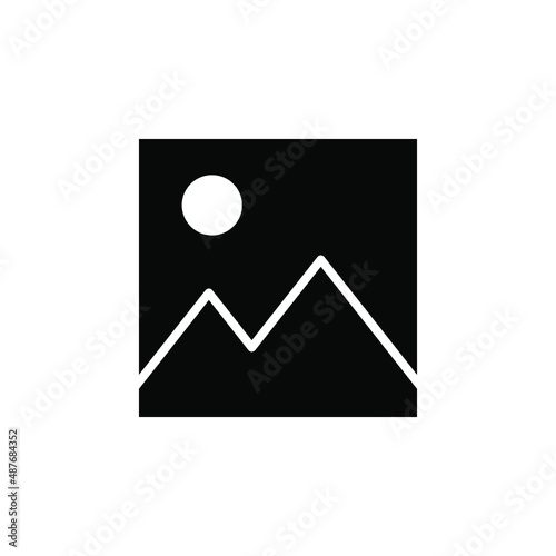 Picture, Gallery, Image Solid Icon Vector Illustration Logo Template. Suitable For Many Purposes.