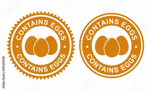 Contains eggs badge or logo design