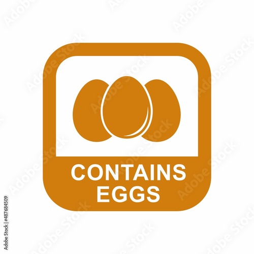 Contains eggs badge logo design. Suitable for product label