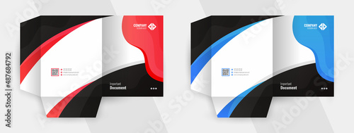 Modern presentation folder or file cover design template