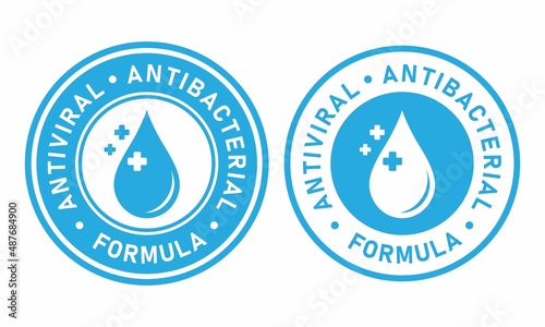 Antiviral antibacterial formula badge logo design