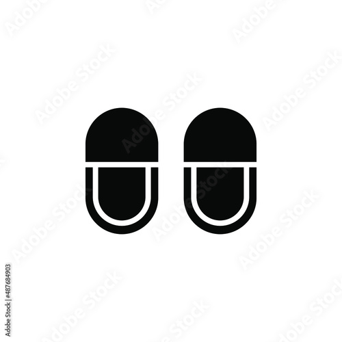 Sandal, Footwear, Slipper, Flip-Flop Solid Icon Vector Illustration Logo Template. Suitable For Many Purposes.