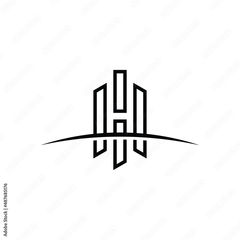 Logo letter H bridge