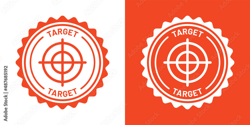Focus target icon in red design. Target goal icon vector illustration. Focus target icon in red design. Target goal icon vector illustration.