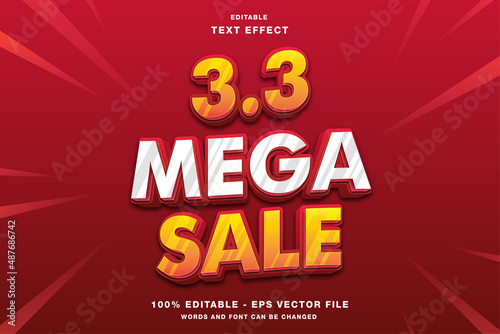 3.3 Mega Sale 3d promotion editable text effect